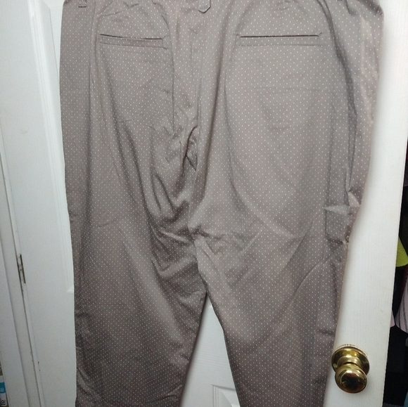 $Khakis &co brown white elongated dot cropped ankle elastic stretch pants Size18 - Picture 12 of 12